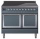 Ilve® Nostalgie II Noblesse 40'' Blue Gray Pro Style Induction Range with Chrome Trim-0