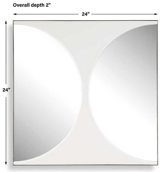 Uttermost® New Moon White Mirrored Wall Decor-4