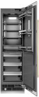 ZLINE Autograph Edition 24" 12.5 Cu. Ft. Stainless Steel Column Refrigerator with Graphite Gray Interior and Champagne Bronze Accents-1