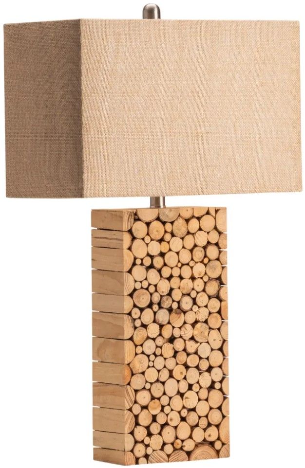 Crestview Collection Stacked Wood Brown Table Lamp-0