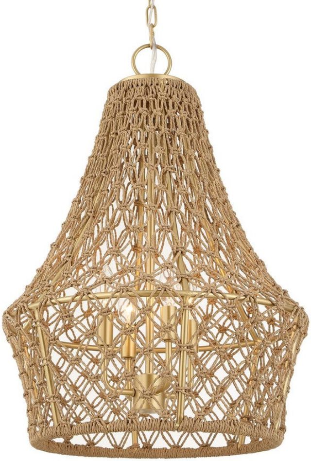 Uttermost® Macrame Brown/Gold 4-Light Pendant-3