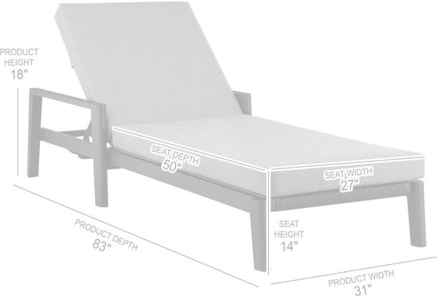 Armen Living Cayman Black/Gray Aluminum/Fabric/Rattan Outdoor Chaise Lounge-2