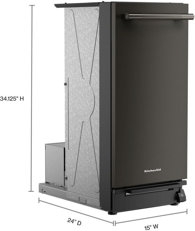KitchenAid® 15" Black Ore Built-In Trash Compactor with Built-In Odor Management System-5