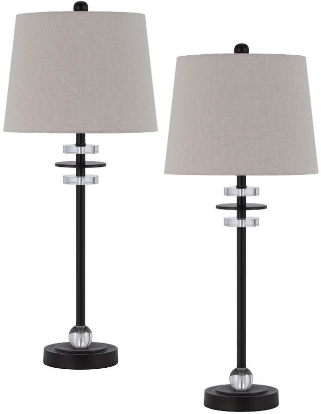 Cal® Lighting & Accessories Sitka 2-Piece Black Buffet Lamp Set-0