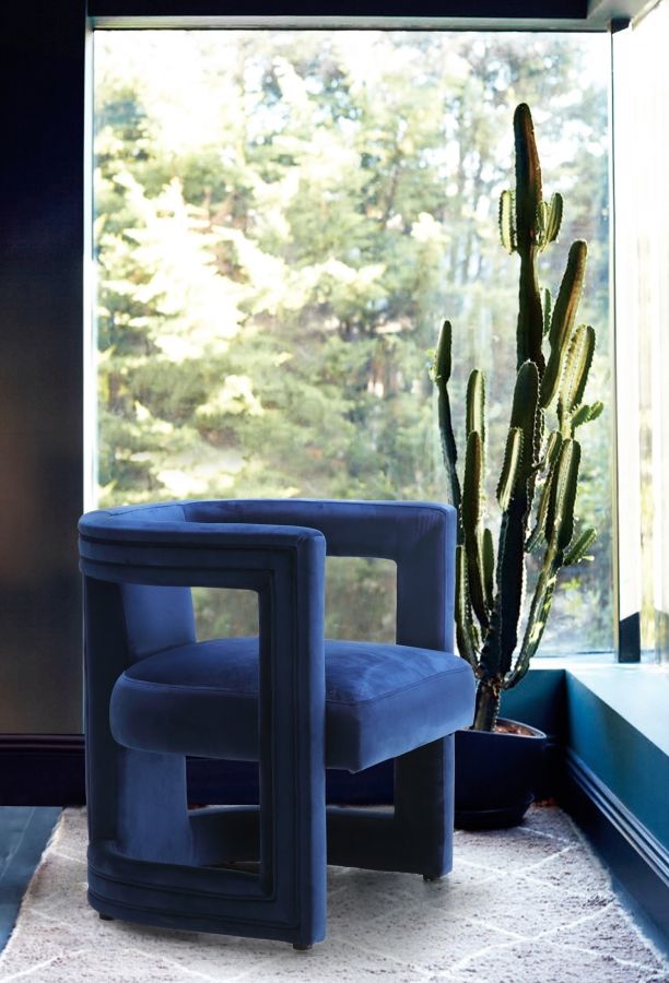 Meridian Furniture Blair Navy Velvet Chair-3