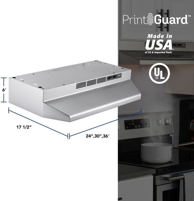Broan® 40000 Series 24" Stainless Steel Under Cabinet Range Hood-4