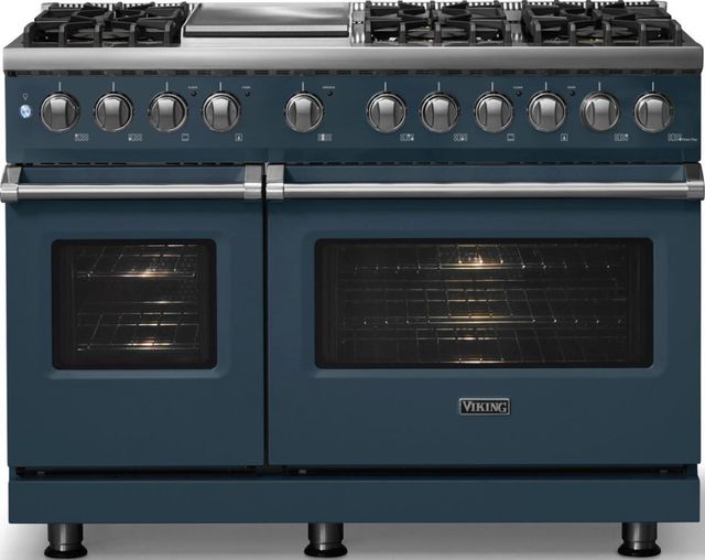 Viking® 5 Series 48" Squall Pro Style Dual Fuel (LP) Range with Polished Chrome Trim-2