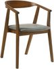 Armen Living Santana Charcoal/Walnut Upholstered Dining Arm Chair-0