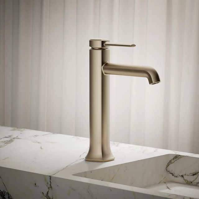 KOHLER® Occasion® Vibrant Brushed Bronze Tall Single-Handle Bathroom Sink Faucet-3