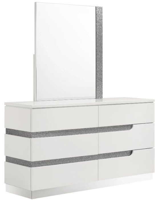 New Classic® Home Furnishings Paradox White Dresser and Mirror-0