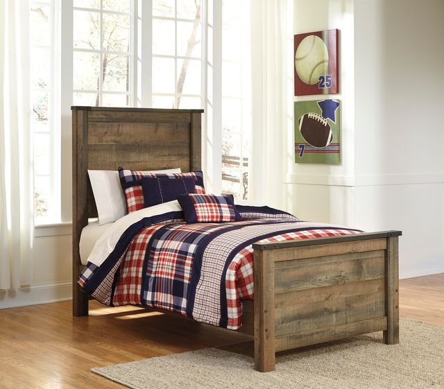 Signature Design by Ashley® Trinell Rustic Brown Twin Panel Footboard-2
