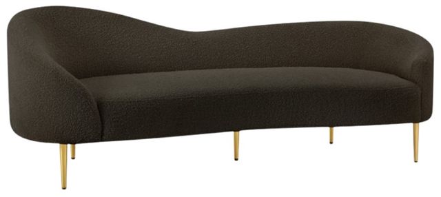 Meridian Furniture Ritz Brown Boucle Fabric Sofa-0