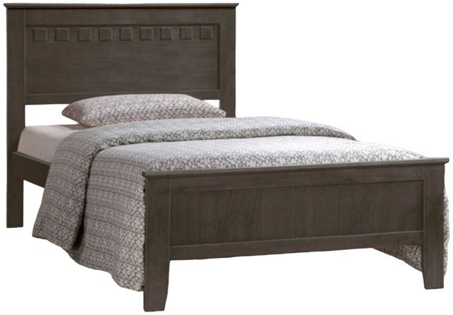 Milton Greens Stars Gray Twin Wooden Platform Bed with Crown Moldings and Raised Paneling-0