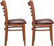 Linon Kara 2-Piece Burgandy/Dark Honey Vinyl Metal Side Chairs-4