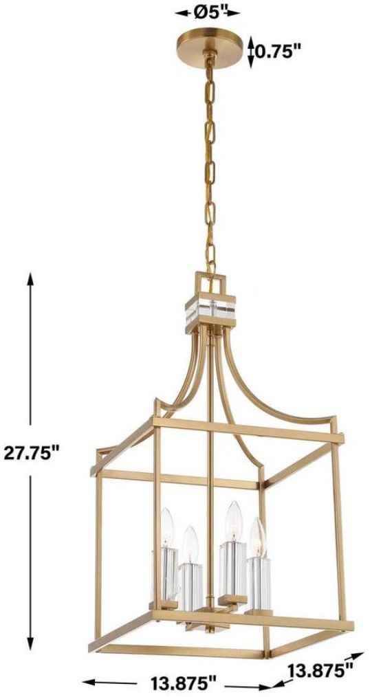 Uttermost® Montreal Warm Brass 4-Light Pendant-2