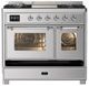 Ilve® Majestic III 40" Stainless Steel Pro Style Dual Fuel Natural Gas Range with Triple Glass Door and Chrome Trim-2