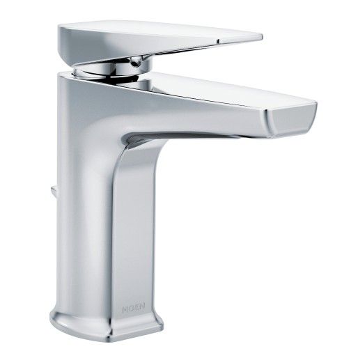 Moen® Via Chrome One-Handle Low Arc Bathroom Faucet-1