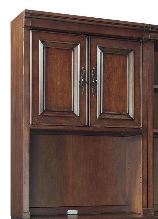 aspenhome® Richmond Brown Burgundy Desk Hutch with Doors-0