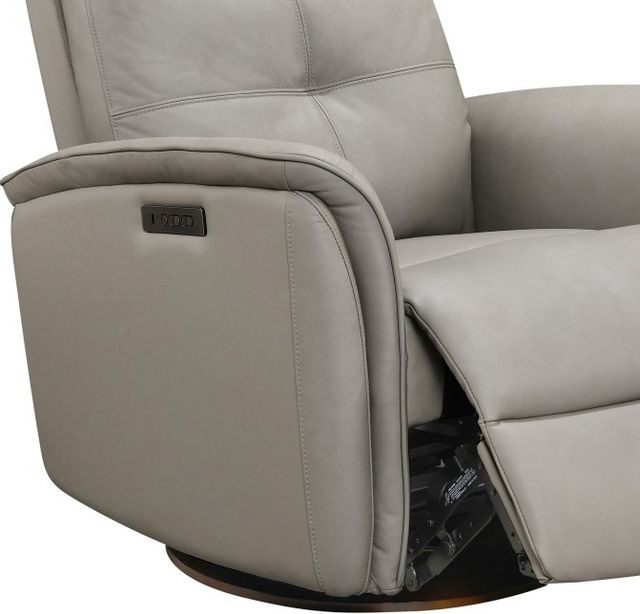 Leather Italia™ Cambria Kelly Medium Gray Power Swivel Glider Recliner-1