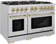 ZLINE Select Autograph Edition 48" Stainless Steel Convection Pro Style Gas Range with Champagne Bronze Accents-2