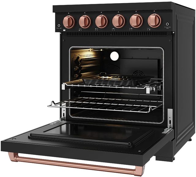 Thor Kitchen 30" Black Pro Style Electric Range with Precision Knob Control & Rose Gold Hardware-4