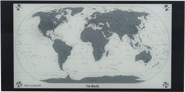 Powell® World Map Printing Curved X-Sided Computer Desk-3