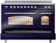 Ilve® Nostalgie II Series 48" Blue Pro Style Induction Range-4