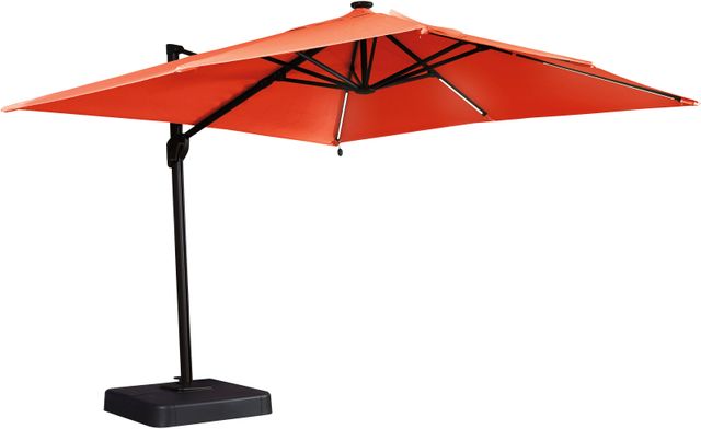 ashley patio umbrella Signature Design by Ashley® Oakengrove Coral Large Cantilever Umbrella
