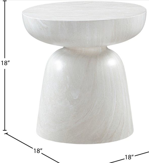 Meridian Furniture Avellino White Marble Finish End Table-3