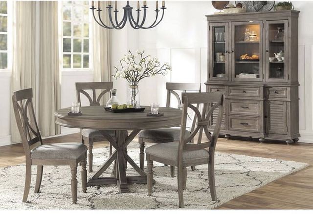 Mazin Furniture Cardano Driftwood Light Brown Round DIning Table-3
