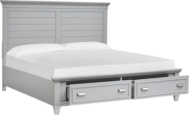 Magnussen Home® Charleston Harbor Gray Queen Panel Storage Bed-1