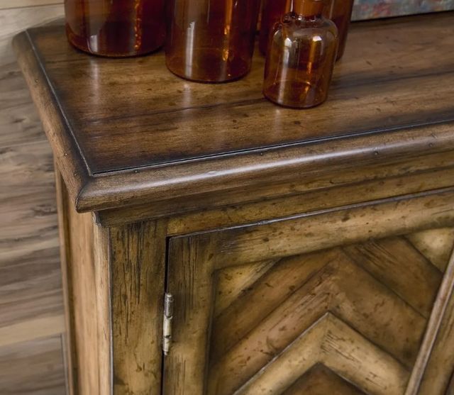 Hammary® Hidden Treasures Brown Chevron Cabinet-2