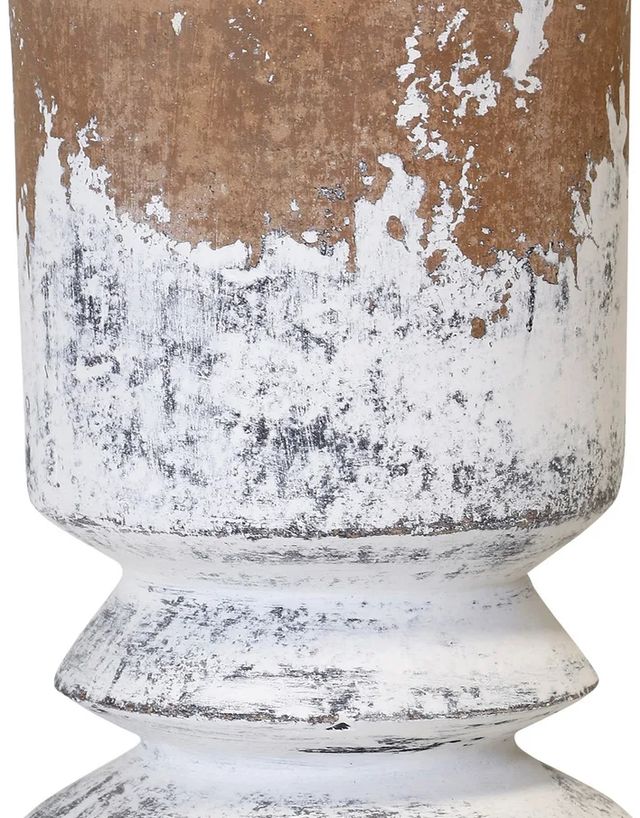 Harp & Finial® Baden Distressed Cream/Terracotta Medium Vase-1