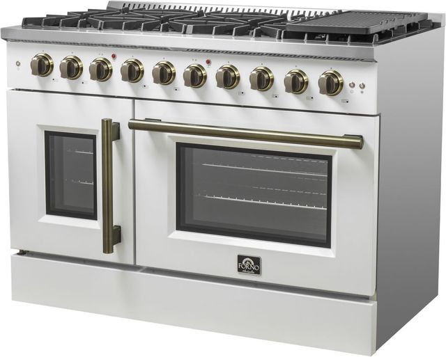 FORNO® Galiano Series Alta Qualita 48" White Pro Style Gas Range-3