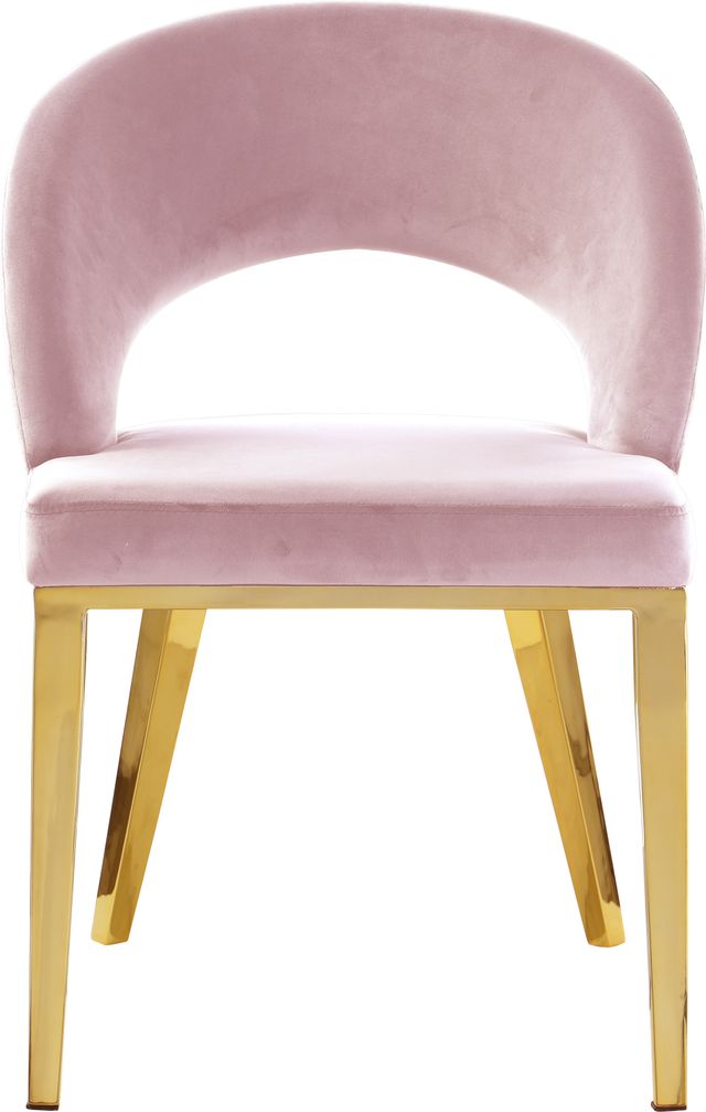 Meridian Furniture Roberto Pink/Gold Velvet Dining Chair-1