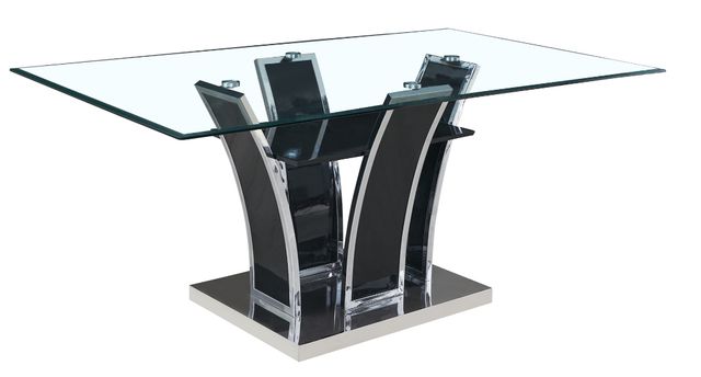 Mazin Furniture Betmar Glass Top Dining Table with Chrome Base-0
