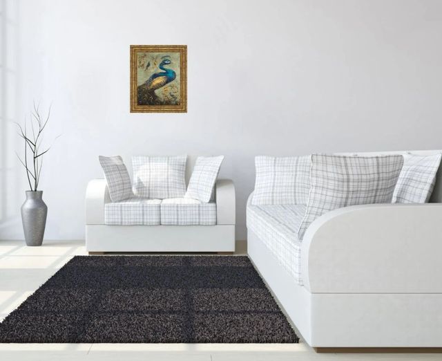 Classy Art Peacock on Sage I by Tiffany Hakimipour Gold Wall Art-2