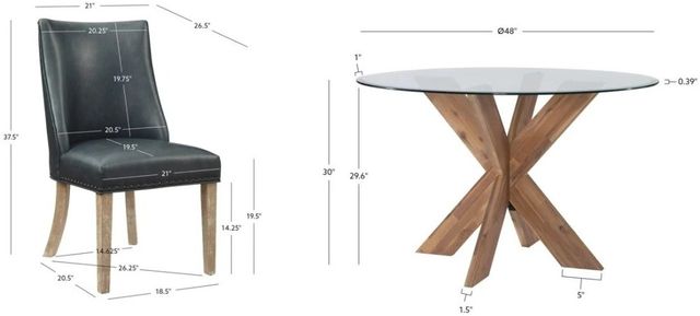 Powell® Auden 5-Piece Navy/Natural Dining Set-2
