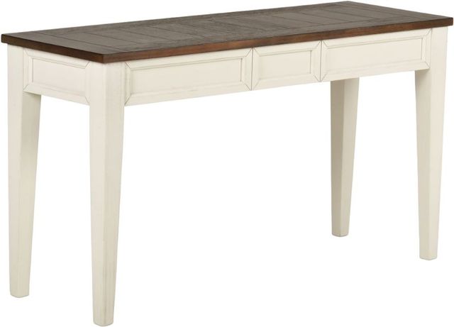 Steve Silver Co. Cayla Dark Oak Sofa Table with Antiqued White Base-3