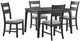 Elements International Garcia 5-Piece Black Rectangular Dining Set-0