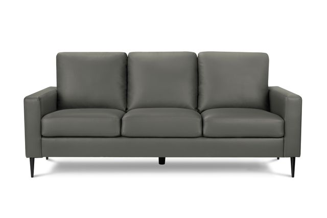 Monarch Specialties Inc. Dark Grey 75" Faux Leather Sofa with Black Metal Legs-0
