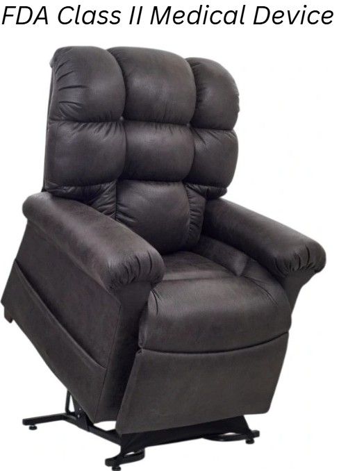 UltraComfort™ Vega Smoke Large/Medium Power Lift Recliner with Far Infrared Heat Wave System-0