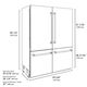 ZLINE Autograph Edition 60" 32.2 Cu. Ft. Satin Stainless Steel Built-In French Door Refrigerator with Champagne Bronze Accents-2