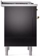 Ilve® Nostalgie II Series 36" Glossy Black Pro Style Dual Fuel Range-3