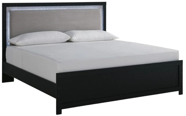 Signature Design by Ashley® Maeling Black King Upholstered Panel Bed-0