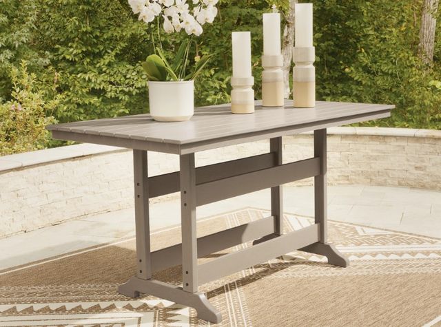 Signature Design by Ashley® Sandy Dune Medium Brown Aluminum/Plastic Outdoor Counter Table-1
