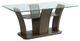 Elements International Dapper Glass Top Rectangular Dining Table with Walnut Base-0