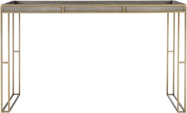 Uttermost® Cardew Charcoal Gray Console Table with Brushed Brass Base-3