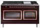 Ilve® Nostalgie II Noblesse 60'' Burgundy Pro Style Dual Fuel Range with Copper Trim-0