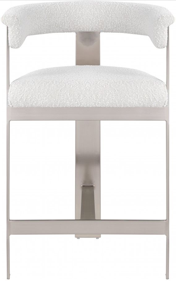 Meridian Furniture Romeo Cream Boucle Counter Stool-1